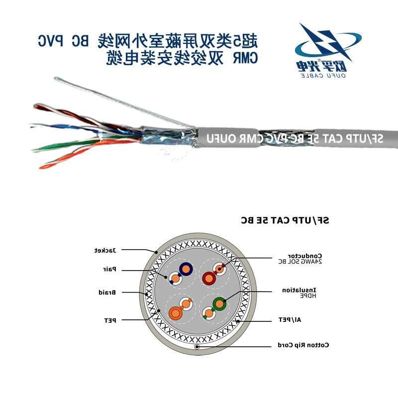 屏东县SF/UTP超五类4对双屏蔽电缆(24AWG)